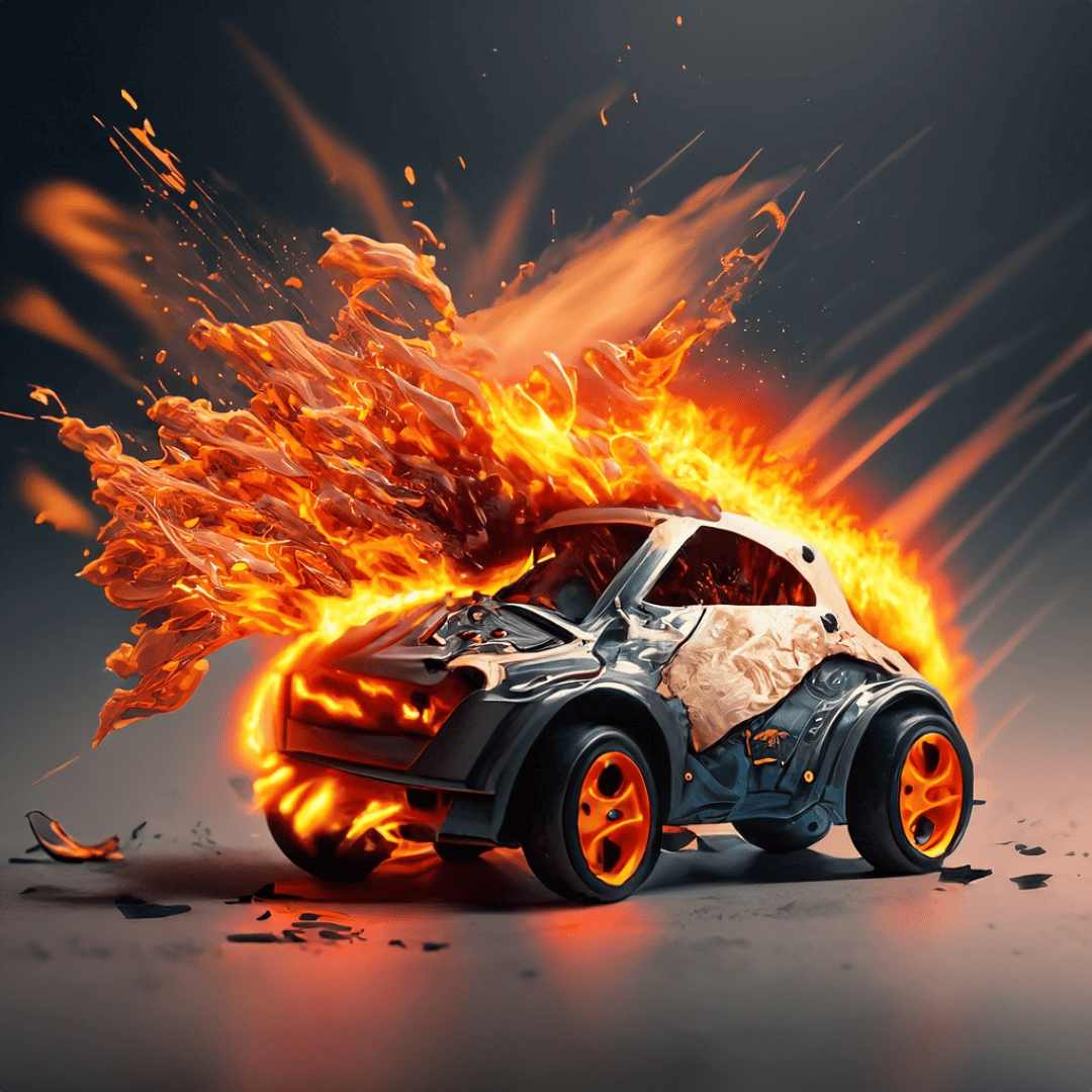 Burning Anki car
