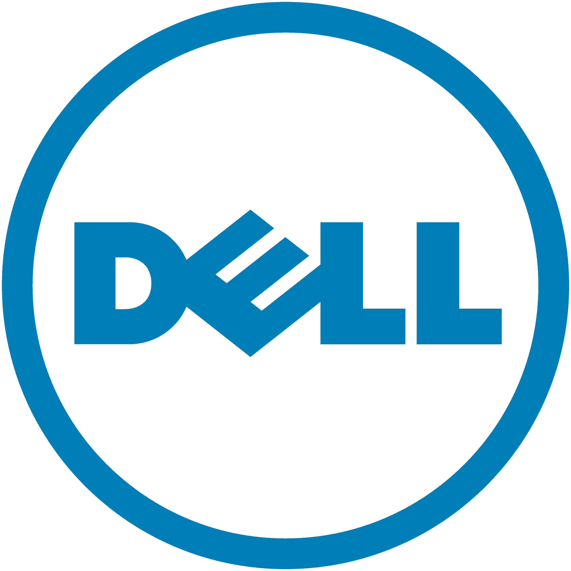Dell logo displayed on a black background.