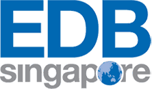 The logo for EDB Singapore, a business coach for technology startups.