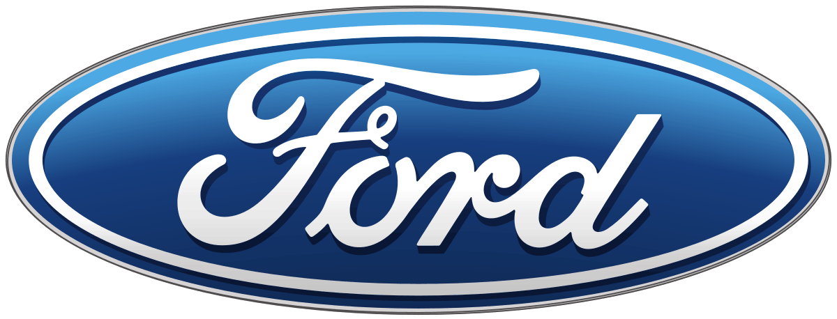 A ford logo on a blue background representing a technology startup.