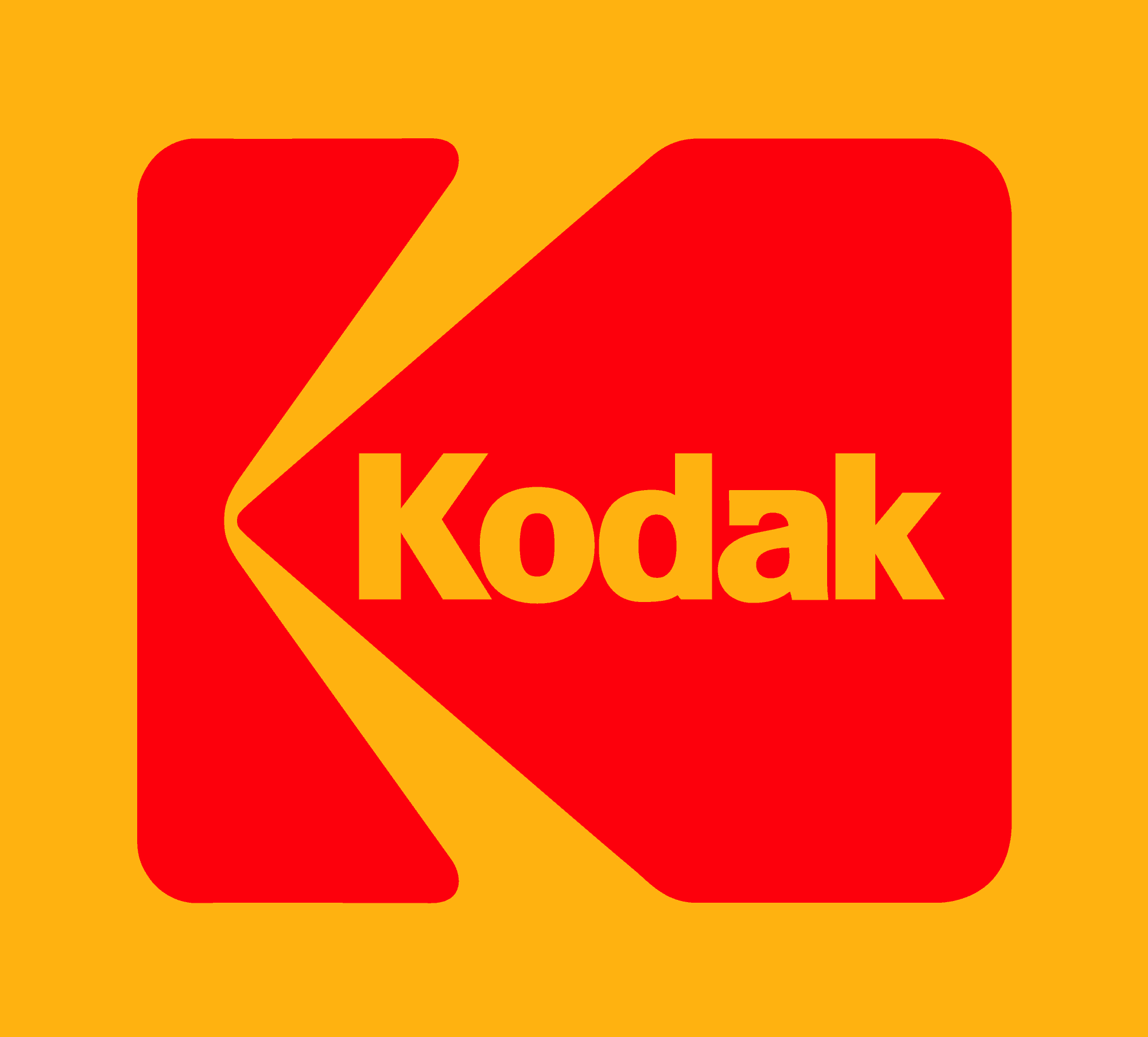 The kodak logo on a yellow background represents the innovative nature of technology startups, capturing the attention of CEOs and business coaches.