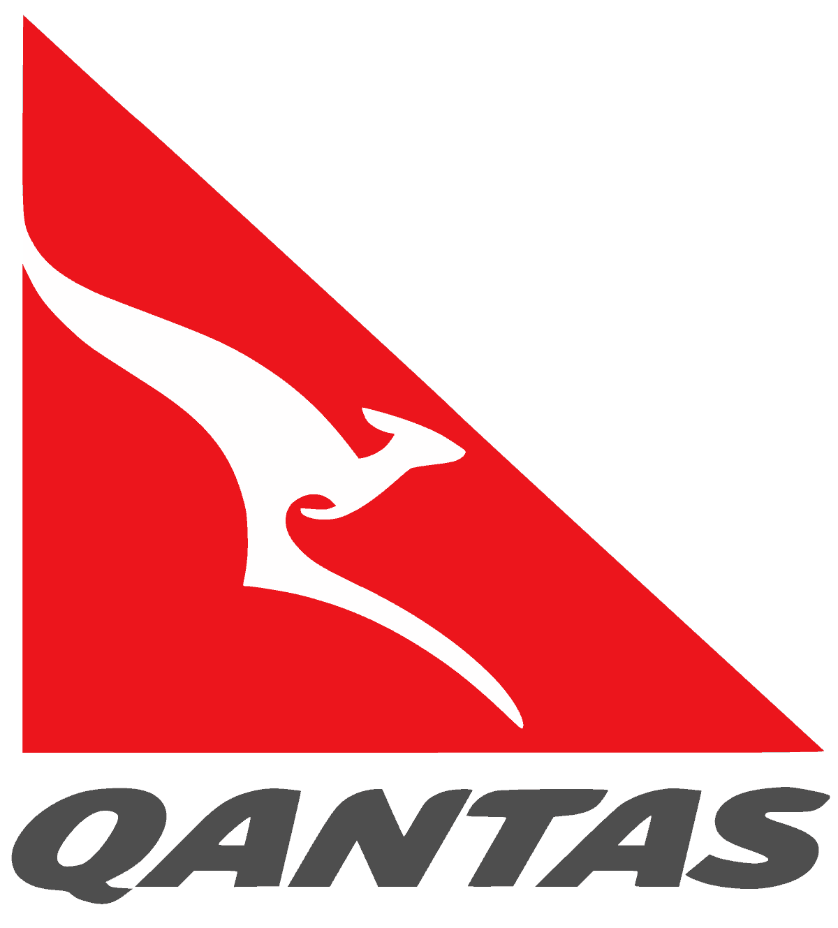 The qantas logo featuring a kangaroo, designed with the guidance of a startup coach.