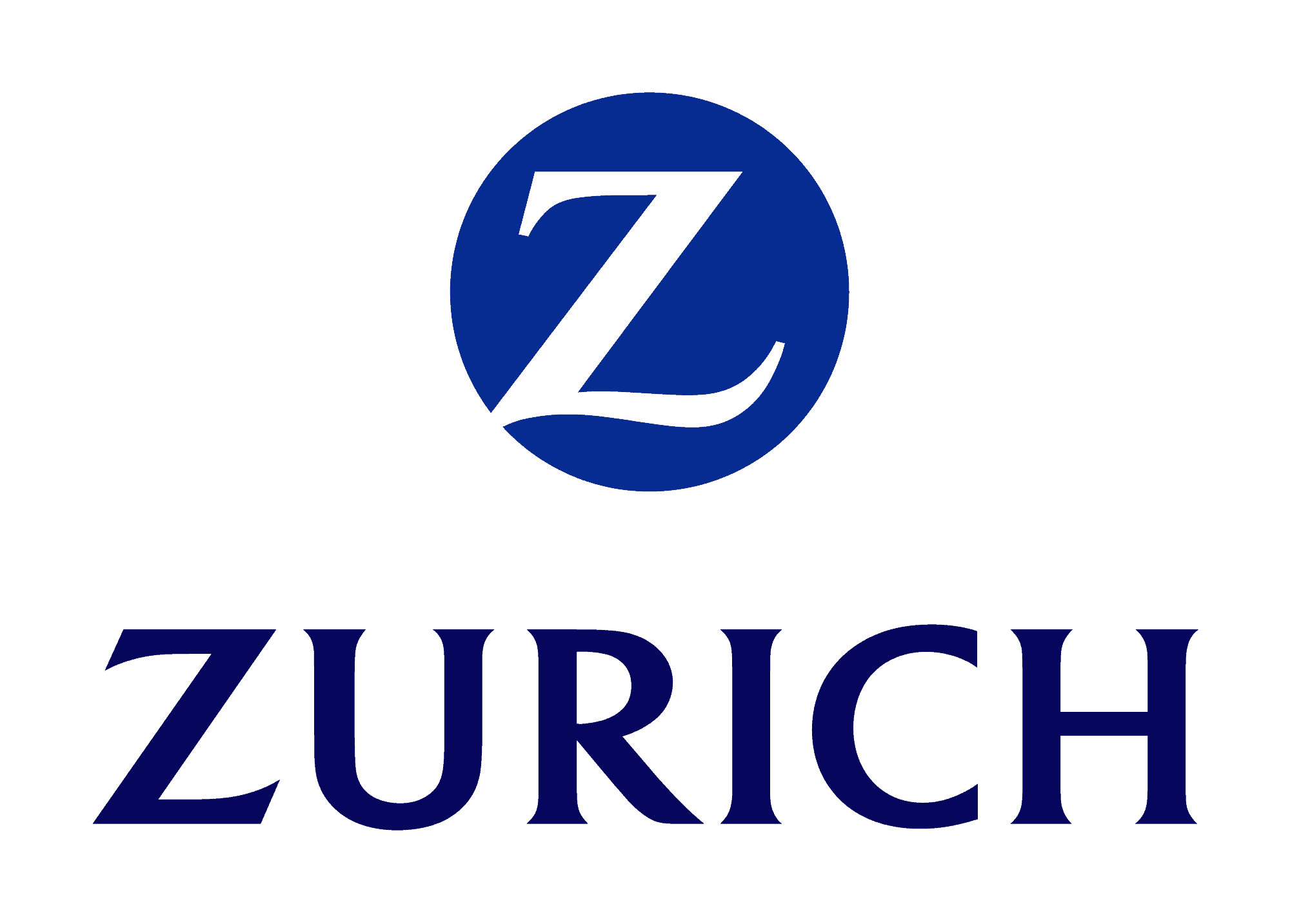 A blue logo with the word Zurich on it for technology startups or business coach.