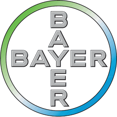 The bayer logo on a gray background.