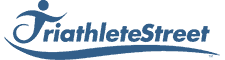 TriathleteStreet A blue background with a logo on it.